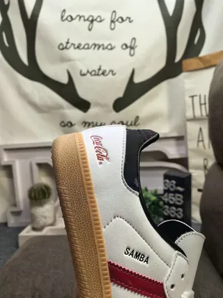أديداس حذاء رياضي أبيض أحمر low top جلد سويدي علوي نمط حياة 3
