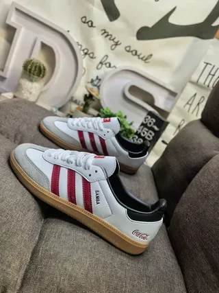 أديداس حذاء رياضي أبيض أحمر low top جلد سويدي علوي نمط حياة 7