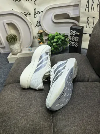Adidas Blanc Argent Maille Supérieure Semelle Sculptée Sneakers Lifestyle 6