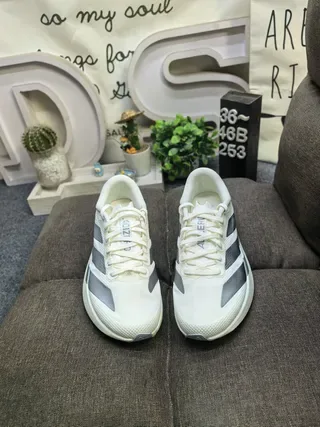 Adidas Blanc Argent Maille Supérieure Semelle Sculptée Sneakers Lifestyle 10