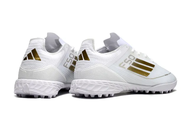 Adidas X Speedportal Sapatos de futebol branco dourado para gramado 5