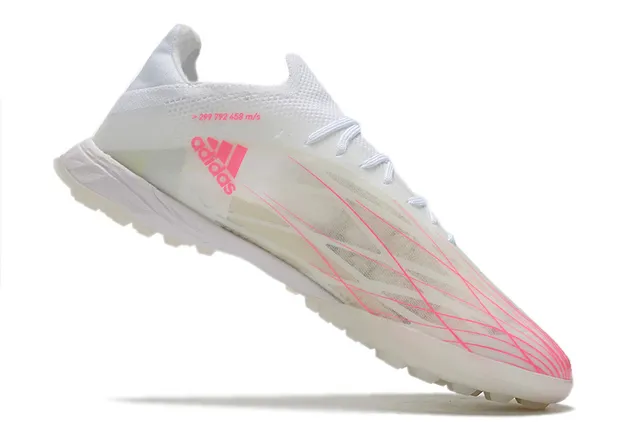 Adidas X blanc et rose basse coupe maille synthétique supérieure gazon chaussures de football 2