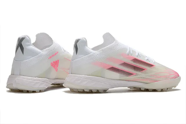 Adidas X blanc et rose basse coupe maille synthétique supérieure gazon chaussures de football 5