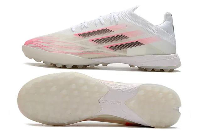 Adidas X blanc et rose basse coupe maille synthétique supérieure gazon chaussures de football 6