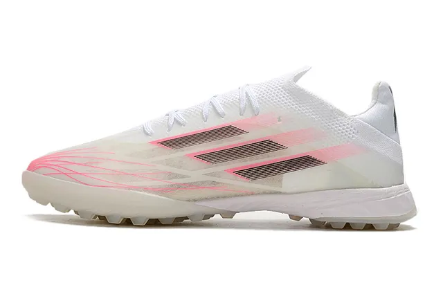 Adidas X blanc et rose basse coupe maille synthétique supérieure gazon chaussures de football 7