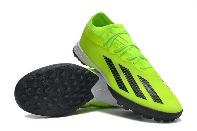 Adidas أصفر أسود Low-Cut Synthetic Upper Molded TPU Cage Turf أحذية كرة القدم 4