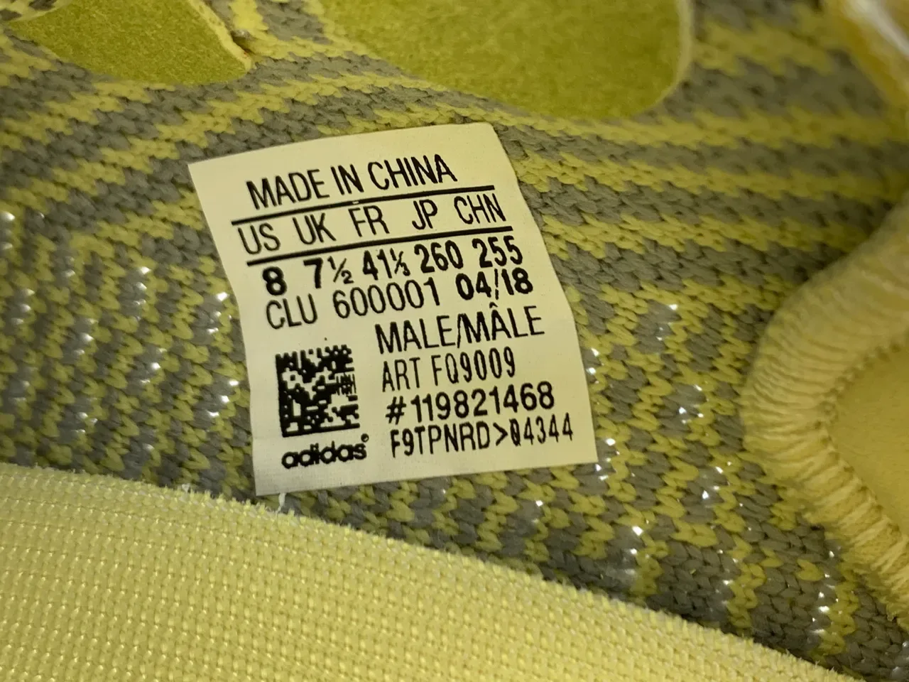 Adidas Sneakers Lifestyle Jaune Gris Knit Ribbed Boost Midsole 4
