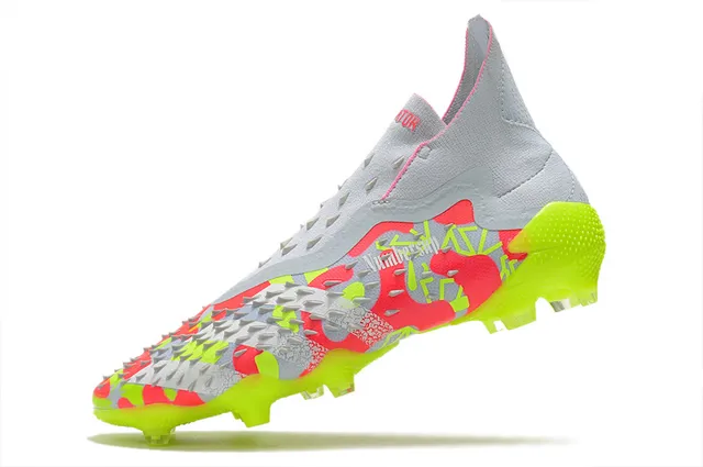 Adidas Yellow Multicolor High-Cut Sock-Fit Upper Asymmetric Lacing Firm-Ground Soccer Shoes 18
