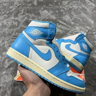 Air Jordan 1 नील सादा हाई टॉप चामडा এবং सिंथेटिक उपर बास्केटबॉल जुतो