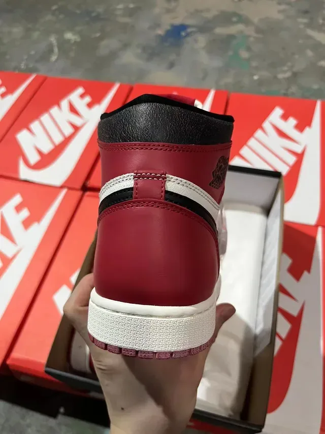 Air Jordan 1 Burdeos Blanco Negro Zapatos de Baloncesto 5