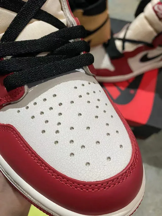Air Jordan 1 Burdeos Blanco Negro Zapatos de Baloncesto 8
