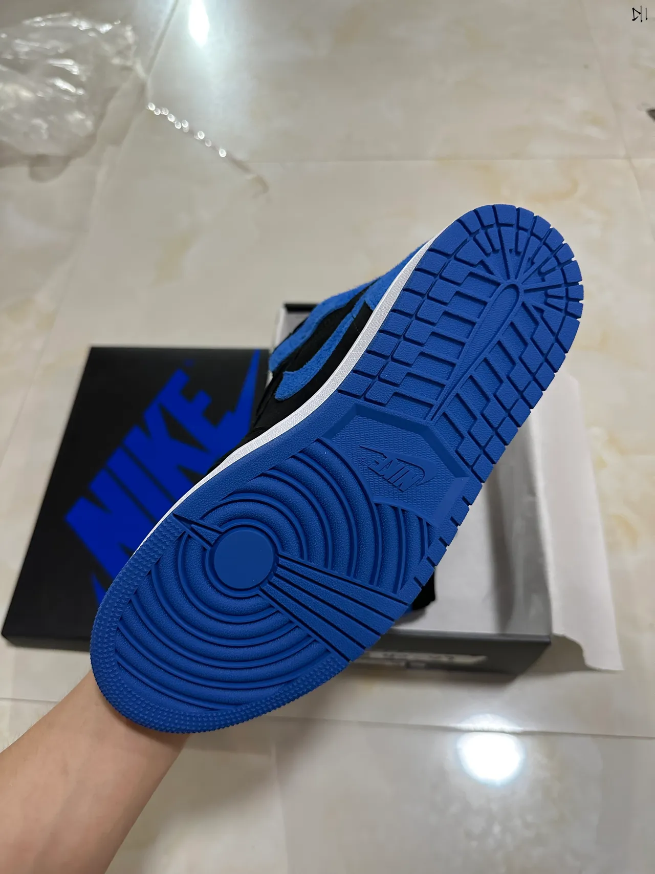 Air Jordan 1 High Black Royal Blue Suede Basketball Shoes 6