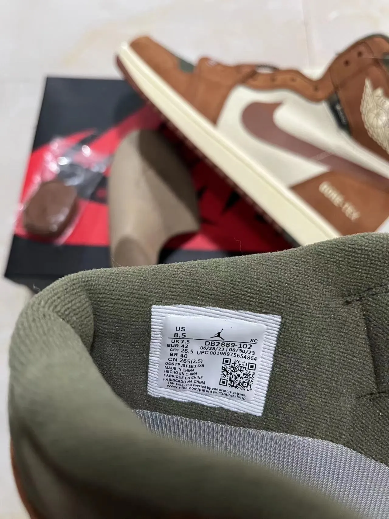 Zapatillas de baloncesto Air Jordan 1 High GORE-TEX marrón oliva 10
