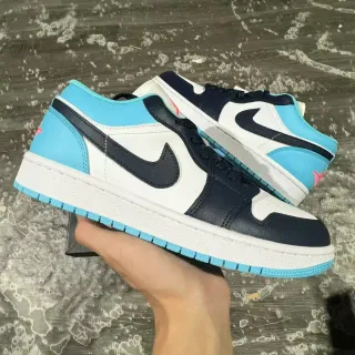 Air Jordan 1 Low সাদা নেভি সায়ান লাইফস্টাইল স্নিকার্স
