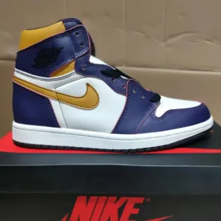 Air Jordan 1 紫金 高帮 皮革拼接 篮球鞋