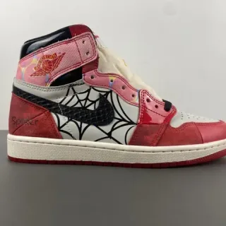 Air Jordan 1 Spider-Man कोलैबोरेशन लाल सफेद काले बास्केटबॉल जूते