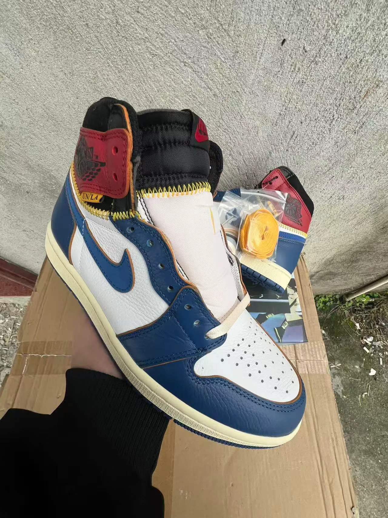 Air Jordan 1 Union Los Angeles Navy White Red Tênis de Basquete 2