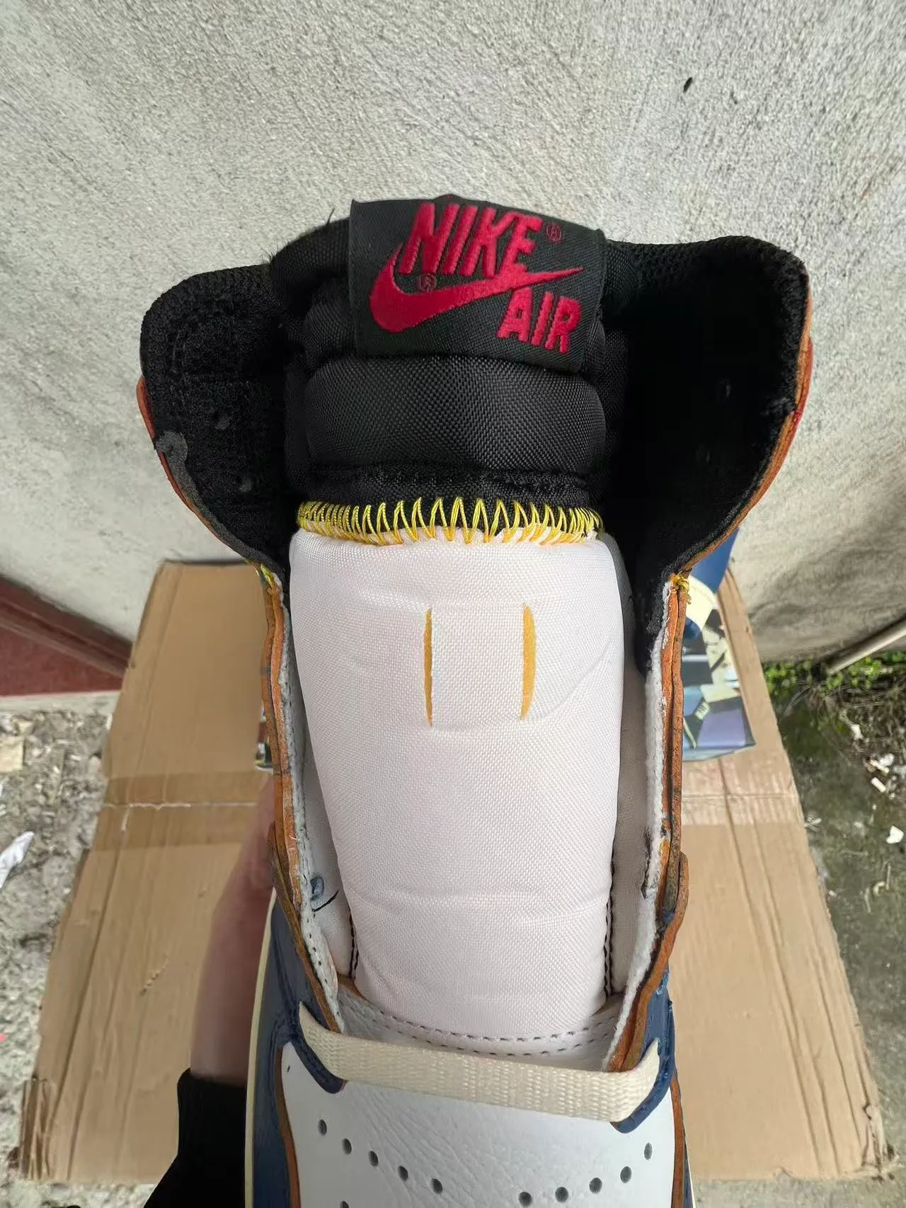 Air Jordan 1 Union Los Angeles Navy White Red Tênis de Basquete 4