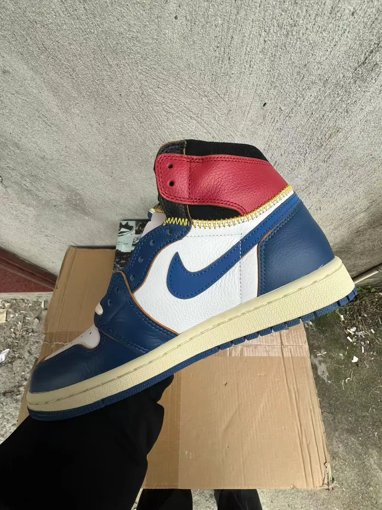Air Jordan 1 Union Los Angeles Navy White Red Tênis de Basquete 5