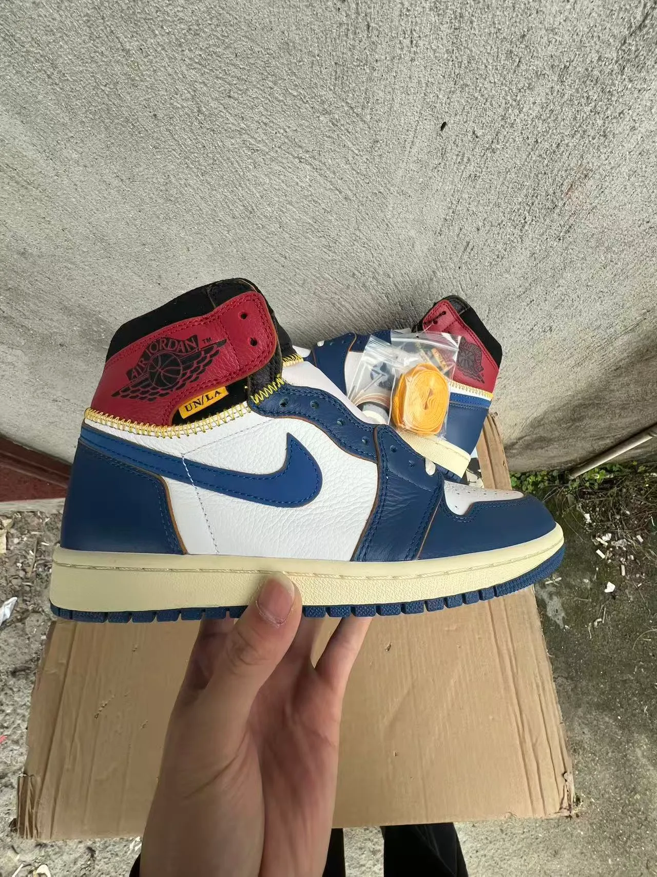 Air Jordan 1 Union Los Angeles Navy White Red Tênis de Basquete 7