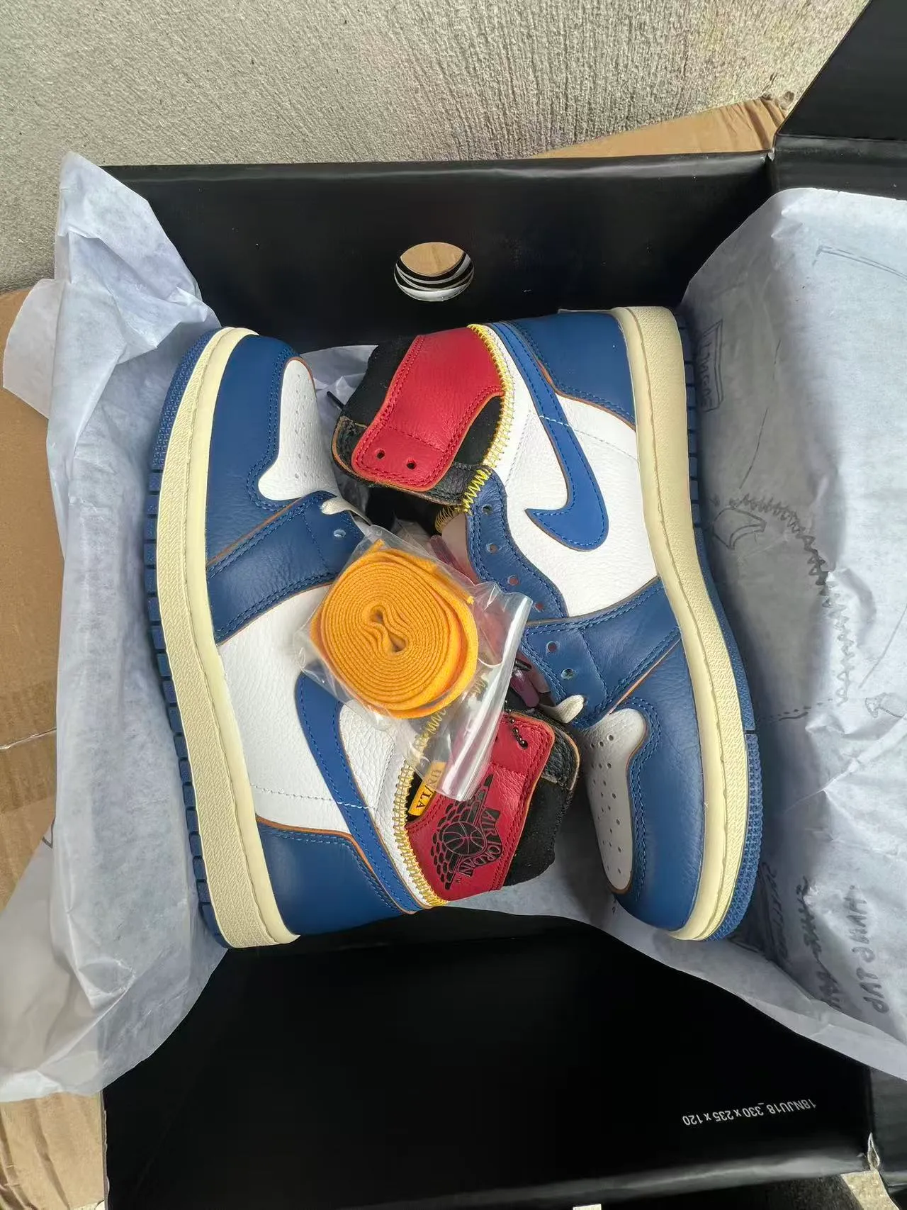 Air Jordan 1 Union Los Angeles Navy White Red Tênis de Basquete 9