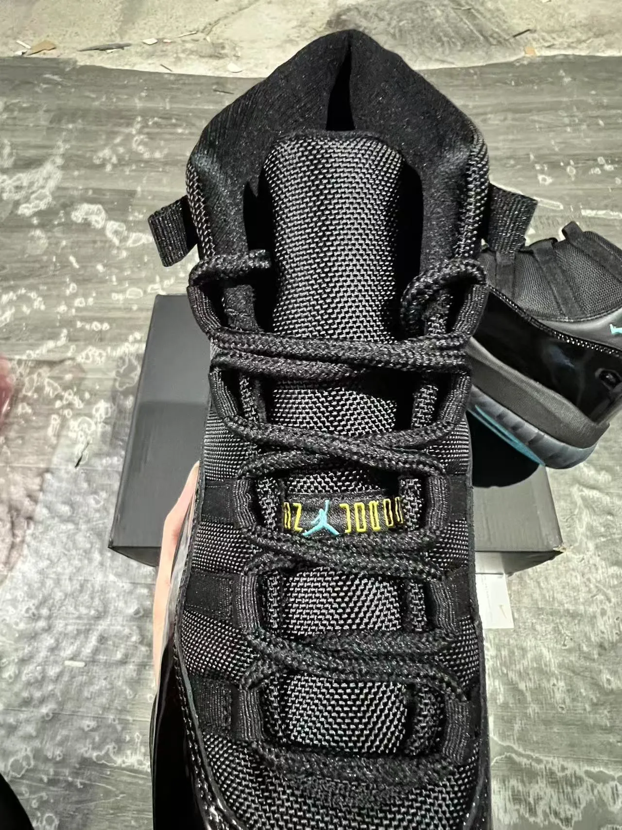 Tênis de basquete Air Jordan 11 Jumpman preto turquesa 4