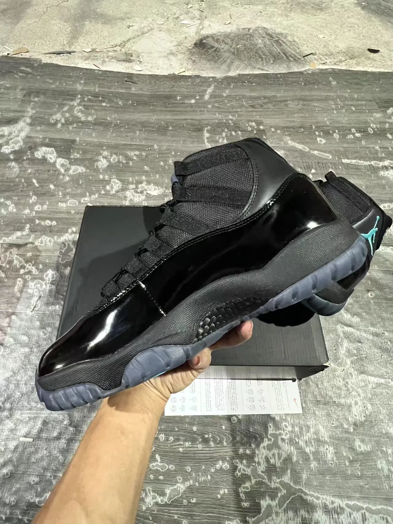 Tênis de basquete Air Jordan 11 Jumpman preto turquesa 5
