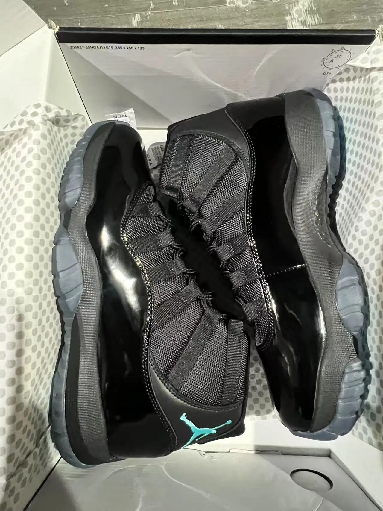 Tênis de basquete Air Jordan 11 Jumpman preto turquesa 9