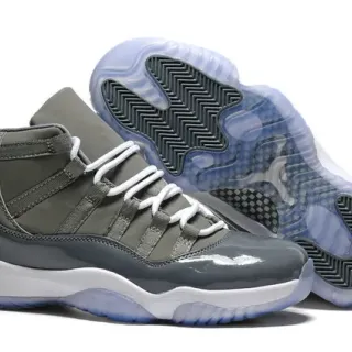 Air Jordan 11 Gris Oliva Cuero Patentado Zapatos de Baloncesto