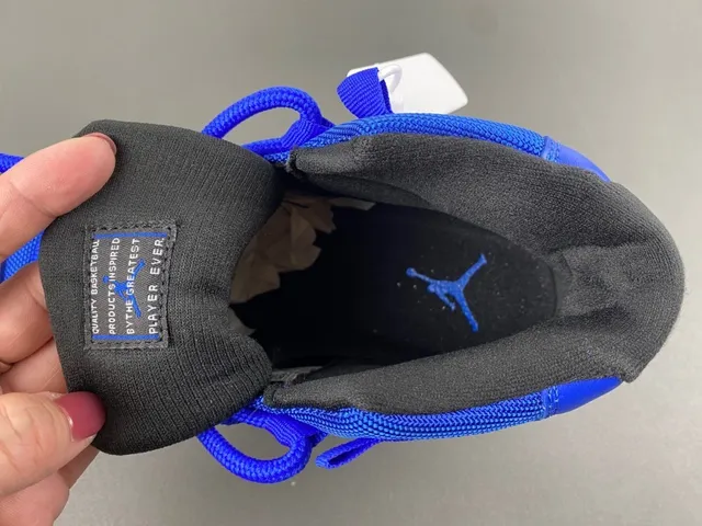 Tênis de basquete Air Jordan 11 em couro envernizado azul royal e preto 6