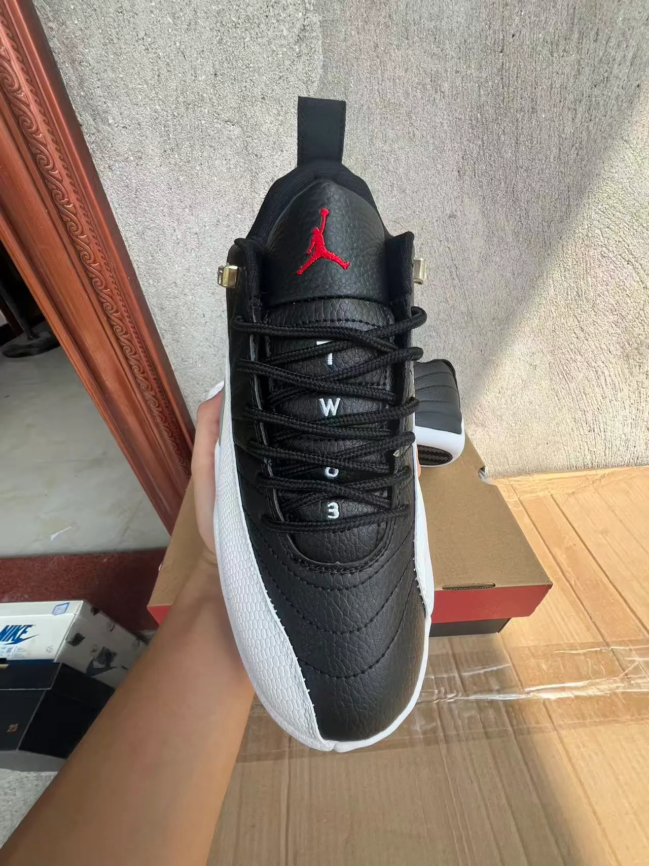 Zapatillas de baloncesto Air Jordan 12 negro blanco gris 3