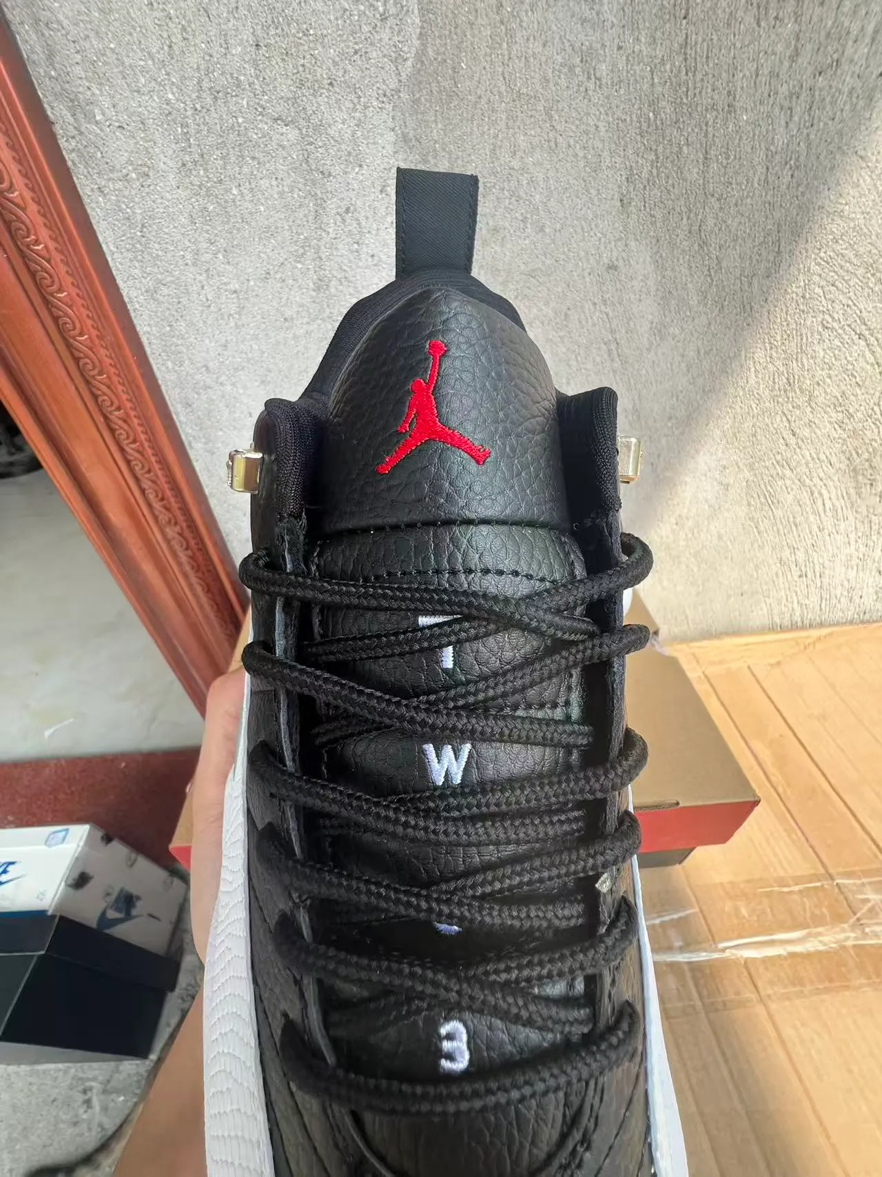 Zapatillas de baloncesto Air Jordan 12 negro blanco gris 4