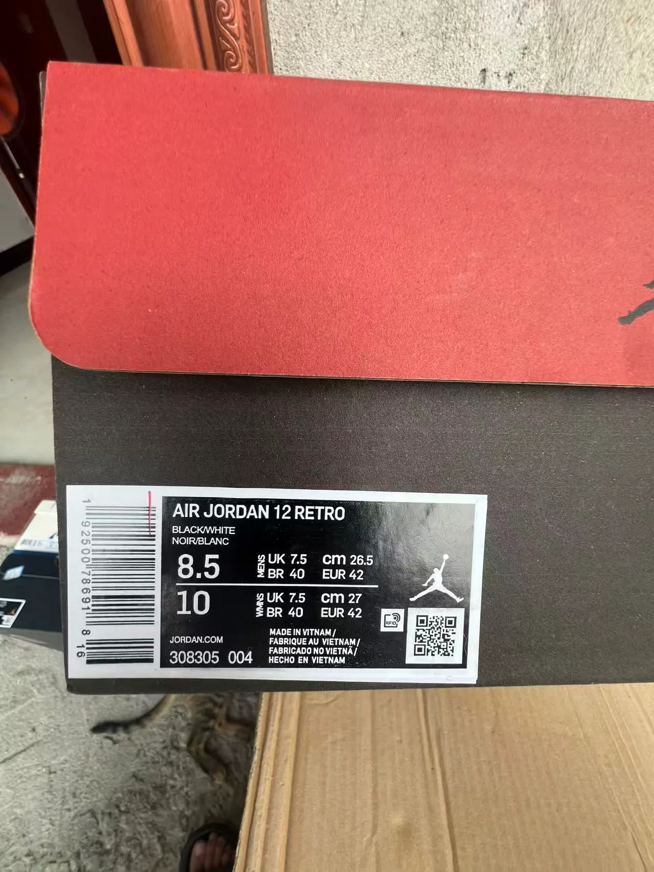 Zapatillas de baloncesto Air Jordan 12 negro blanco gris 10
