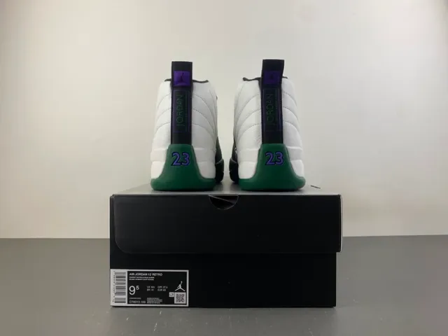 Air Jordan 12 সাদা সবুজ বাস্কেটবল জুতা 18