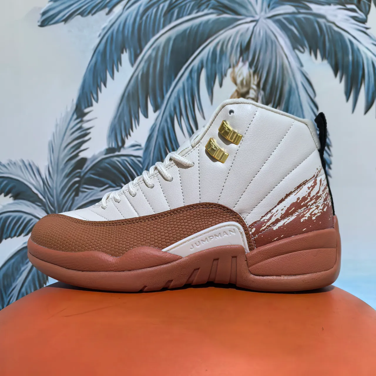 Zapatillas de baloncesto Air Jordan 12 de piel de serpiente blanco y morado 4