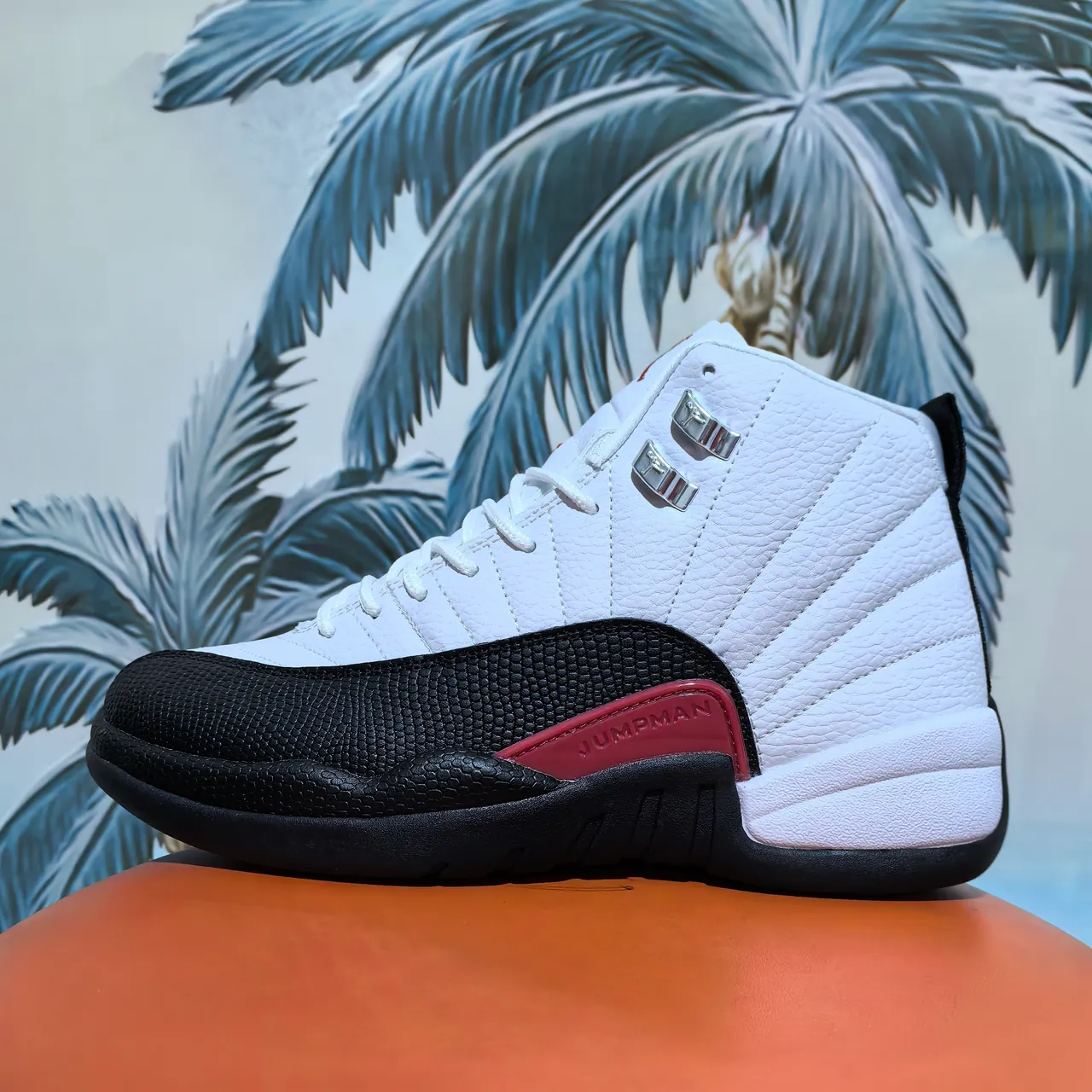 Zapatillas de baloncesto Air Jordan 12 de piel de serpiente blanco y morado 15
