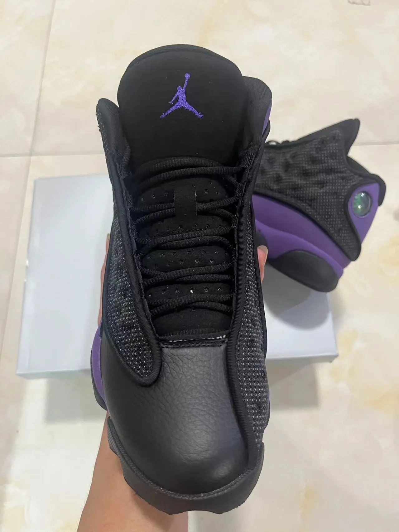 Air Jordan 13 أحذية كرة السلة أسود وبنفسجي 3