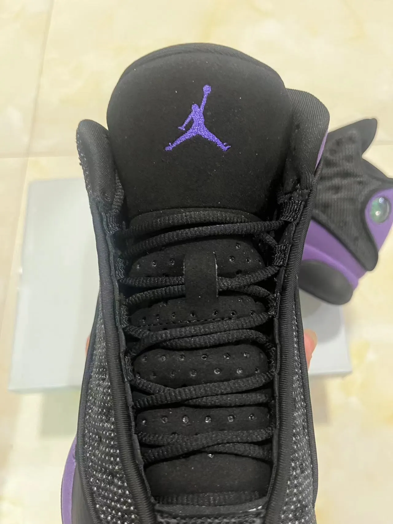 Air Jordan 13 أحذية كرة السلة أسود وبنفسجي 4