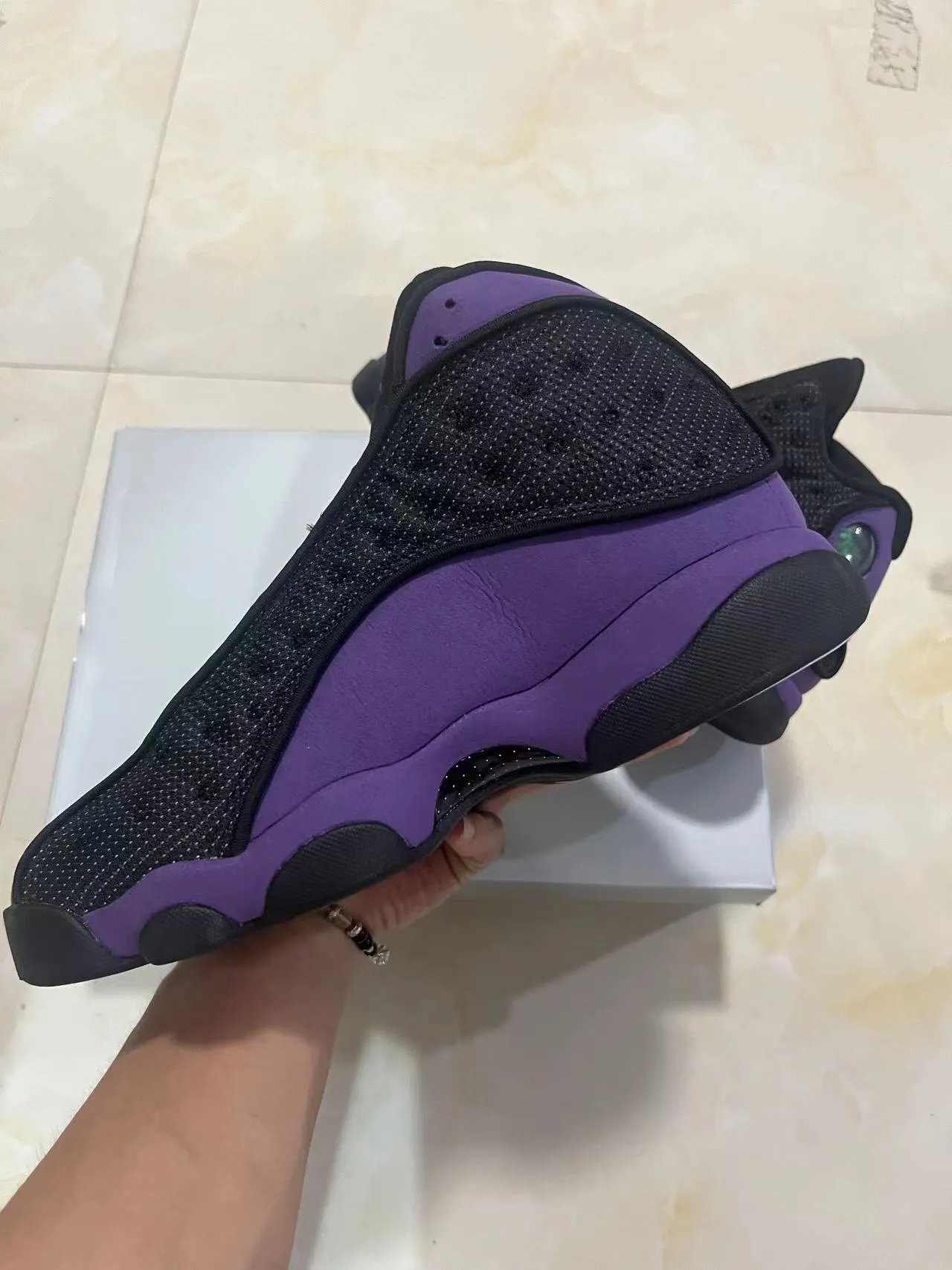 Air Jordan 13 أحذية كرة السلة أسود وبنفسجي 5
