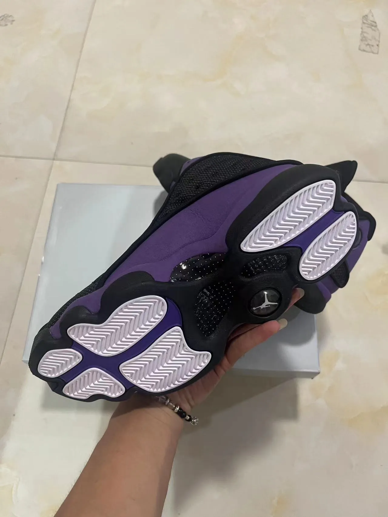 Air Jordan 13 أحذية كرة السلة أسود وبنفسجي 6