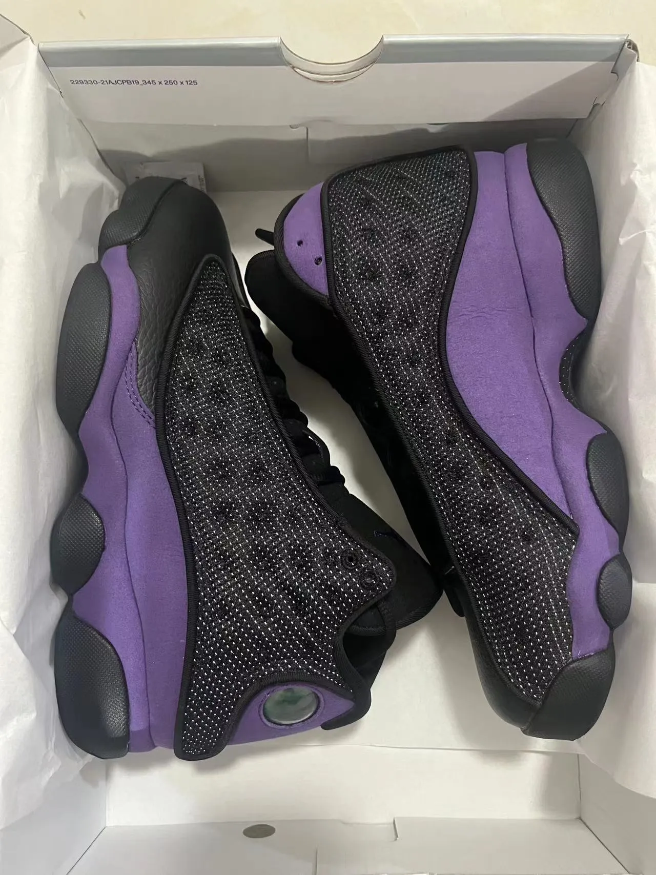 Air Jordan 13 أحذية كرة السلة أسود وبنفسجي 9