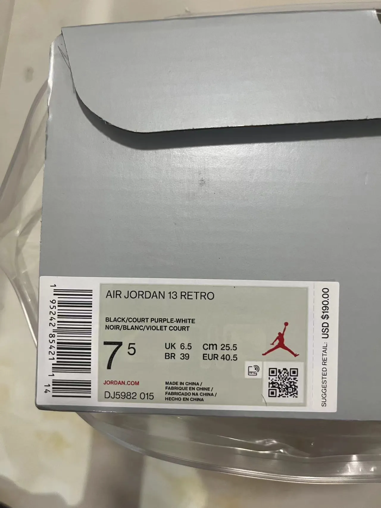 Air Jordan 13 أحذية كرة السلة أسود وبنفسجي 10