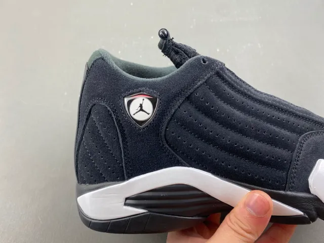 Air Jordan 14 Zapatos de Baloncesto Negro Blanco 3