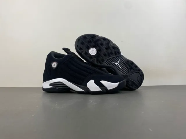 Air Jordan 14 Zapatos de Baloncesto Negro Blanco 12