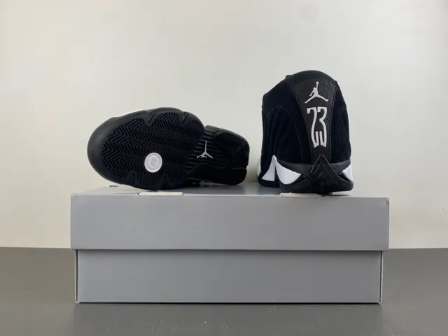 Air Jordan 14 Zapatos de Baloncesto Negro Blanco 16