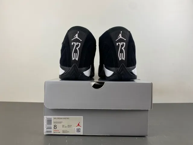 Air Jordan 14 Zapatos de Baloncesto Negro Blanco 17