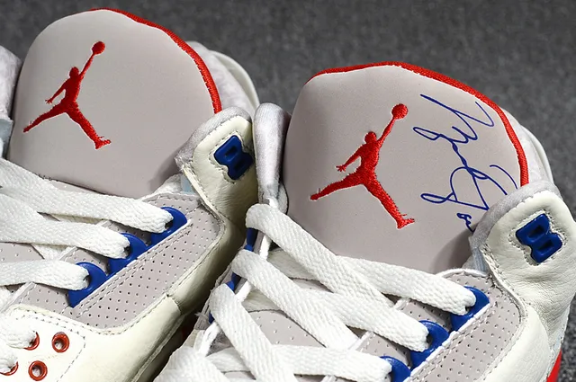 Air Jordan 3 Off-White Zapatillas de baloncesto gris rojo azul 2