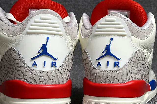 Air Jordan 3 Off-White Zapatillas de baloncesto gris rojo azul 3