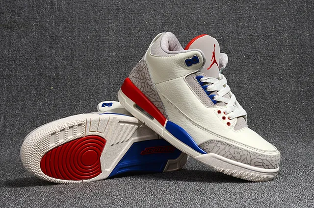 Air Jordan 3 Off-White Zapatillas de baloncesto gris rojo azul 11