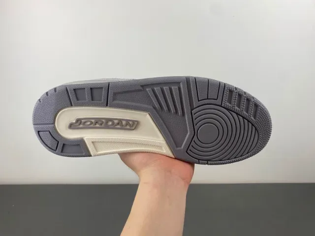 Air Jordan 3 Off-White Silver Elephant Basketball Shoes 9